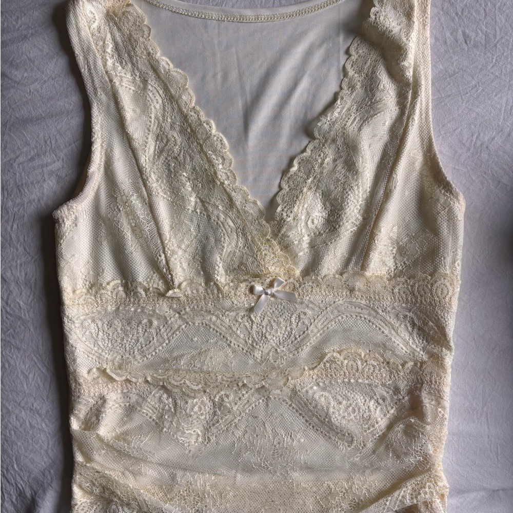 Light Yellow Lace Top